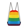 Medium Size 210D Polyester Rainbow Drawstring Bag 16.9"x14" | https://www.bestnamebadges.com