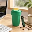 15Oz Travel Insulated Stainless Steel Coffee Mug W/ Strap | https://www.bestnamebadges.com