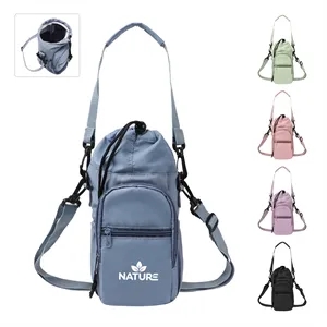 40Oz Water Bottle Holder Carrier Bag W/ Strap & Pocket