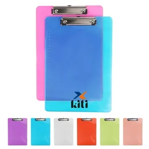 A4 Colorful Clear Acrylic Basic Clipboard W/ Hanging Hole