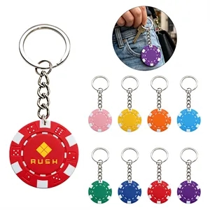 Colorful Poker Chip Keychain 2 Side Printed