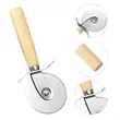 Stainless Steel Pizza Cutter Wheel W/ Wood Handle | https://www.bestnamebadges.com