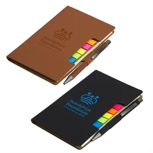 Alliance Hardcover Journal With Sticky Flags & Pen