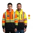 Hi Viz Class 3 Color Block Reflective Safety Zipper Hoodie | https://www.bestnamebadges.com