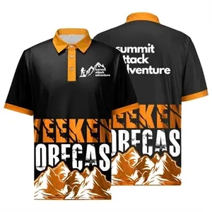 Custom Sublimated Performance Polo With Self Fabric Cuffs