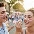Patriotic Face Paint | https://www.bestnamebadges.com