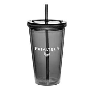 16oz Cup w/Straw