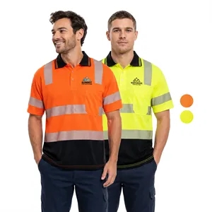 Class 3 Hi Viz Cotton Knitted Segmented Tape Safety Polo
