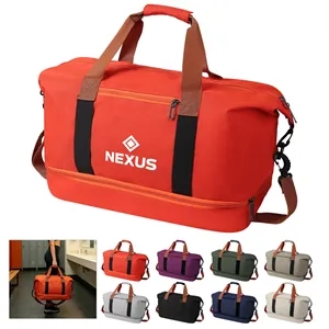 Large Travel Oxford Gym Duffel Bag W/ Shoe Compartment