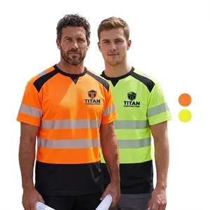 Hi Vis Class 3 Color Block Safety T-Shirt w/ Segmented Tape