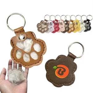 Cute Leather PVC Pet Hair Keychain