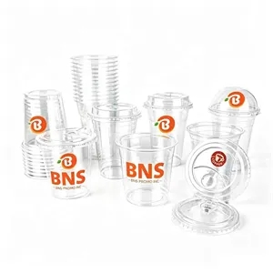Custom 500ml Clear Disposable Tea & Coffee Cups with Lids