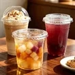 Custom 500ml Clear Disposable Tea & Coffee Cups with Lids | https://www.bestnamebadges.com