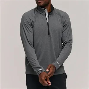 Zero Restriction Men's Z425 LS Melange Quarter-Zip Pullover