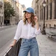 Custom Embroidery Washed Denim Vintage Cap | https://www.bestnamebadges.com