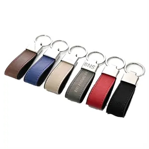 Blank Leather Metal Keychain for Laser Engraving