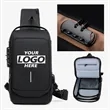 Multi Use Anti-Theft Chest Backpack USB Charging Port Lock | https://www.bestnamebadges.com
