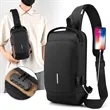 Multi Use Anti-Theft Chest Backpack USB Charging Port Lock | https://www.bestnamebadges.com