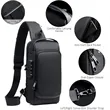 Multi Use Anti-Theft Chest Backpack USB Charging Port Lock | https://www.bestnamebadges.com