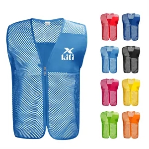 Unisex Mesh Volunteer Uniform Vest W/ Zipper