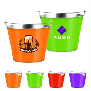 5Qt Full Color Galvanized Ice Bucket W/ Handle