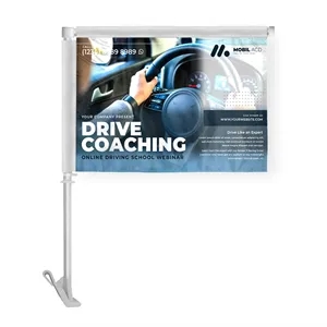 Digital Car Flag on Premium 19" Stand Out Stiff Pole