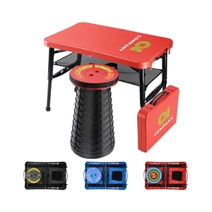 Retractable Briefcase Folding Table And Stool Set