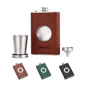 Hip Flask With Collapsible Shot Glass