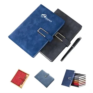 Hardcover Leather A5 Notebook With Pen Gift Box