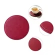 4" Round PU Leather Coaster For Drinks | https://www.bestnamebadges.com
