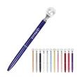 Retractable Black Ink Metal Ballpoint Pen W/ Pearl Top | https://www.bestnamebadges.com