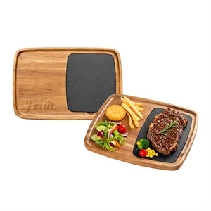 Acacia Wooden Steak Plate W/ Removable Board