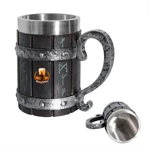 18Oz Nordic Viking Stainless Steel Beer Mug W/ Handle