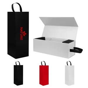 Portable Single Bottle Wine Box W/ Handle 13.7"x4.7"x4.7"