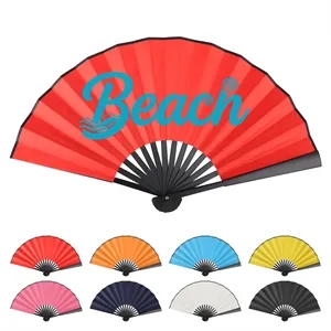 Fabric Handheld Folding Fan W/ Plastic Frame