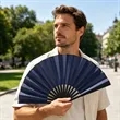 Fabric Handheld Folding Fan W/ Plastic Frame | https://www.bestnamebadges.com