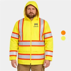 PORTWEST® Waterproof Hi-Vis X Back Contrast Tape Rain Jacket