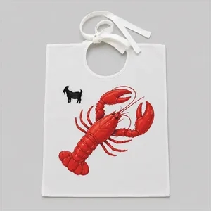 Custom Logo Lobster Bib For Adults With Tie Closure