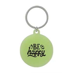 Eco Silicone Glow in the Dark Keychains - Round