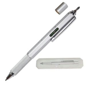 Pen with Mini Screw Drivers, Leveler and Ruler | https://www.bestnamebadges.com