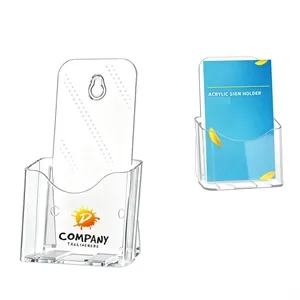 Slanted-Back Transparent Acrylic Brochure Display Stand