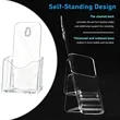 Slanted-Back Transparent Acrylic Brochure Display Stand | https://www.bestnamebadges.com