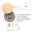Bamboo Multi-Port Charging & Data Cable Organizer Set | https://www.bestnamebadges.com