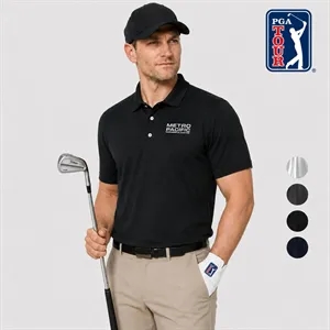 PGA TOUR® Moist Wicking Men's Airflux Solid Golf Polo Shirt