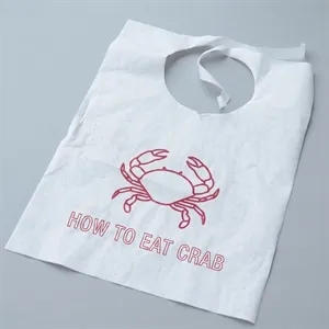 Poly Backed Paper Crab Bibs With Tie Closures