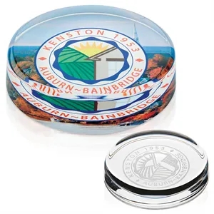JAFFA® Round Paperweight | https://www.bestnamebadges.com