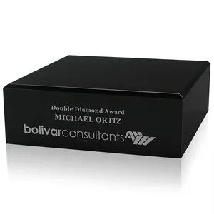JAFFA® Square Black Glass Base | https://www.bestnamebadges.com