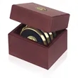 JAFFA® Four Coasters with Solid Cherry Chest | https://www.bestnamebadges.com