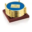 JAFFA® Four Coasters with Solid Cherry Tray | https://www.bestnamebadges.com