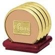 JAFFA® Four Coasters with Solid Cherry Stand | https://www.bestnamebadges.com